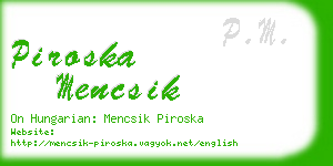 piroska mencsik business card